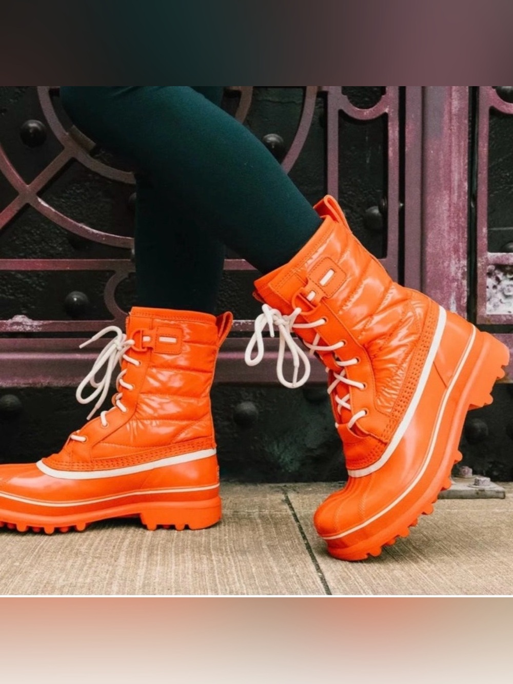 Sorel Women's Caribou Royal Waterproof Boots Orange/Chalk NWT US 10 EU 41